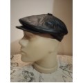 Черен каскет Естествена кожа Пролет Есен